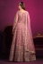 Net embroidered long Anarkali suit in Pink colour 5301