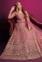 Net embroidered long Anarkali suit in Pink colour 5301