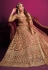 Net embroidered abaya style Anarkali suit in Golden colour 5304