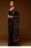 Bollywood model Black georgette sequins saree