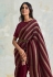 Satin silk Saree with blouse in Maroon colour 22403
