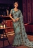 Net Saree with blouse in Sky blue colour 6711