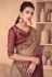 Silk half n half Saree in Wine colour 1103