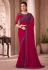 Georgette Saree with blouse in Magenta colour 1107