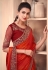 Silk Saree with blouse in Orange colour 1113