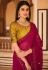 Chinon Saree with blouse in Magenta colour 5433