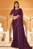 Chinon Saree with blouse in Purple colour 5435