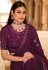 Chinon Saree with blouse in Purple colour 5435