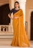 Chinon Saree with blouse in Mustard colour 5437