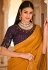 Chinon Saree with blouse in Mustard colour 5437