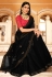 Chinon Saree with blouse in Black colour 5436