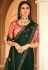 Chinon Saree with blouse in Green colour 5434