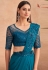 Silk designer Saree with blouse in Teal colour 7307