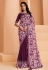 Satin crepe Saree with blouse in Purple colour 22906