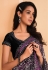 Satin crepe Saree with blouse in Black colour 22908