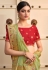 Organza Saree with blouse in Light green colour 4109