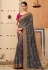 Silk Saree with blouse in Grey colour 4115