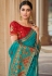 Silk Saree with blouse in Turquoise colour 4117