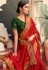 Silk Saree with blouse in Red colour 4118
