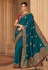 Silk Saree with blouse in Teal colour 4121