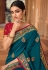 Silk Saree with blouse in Teal colour 4121