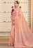 Organza Saree with blouse in Peach colour 4122