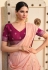 Organza Saree with blouse in Peach colour 4122