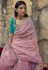 Organza Saree with blouse in Pink colour 2095