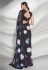 Georgette Saree with blouse in Black colour 3876