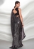 Georgette Saree with blouse in Black colour 3946