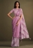 Satin silk Saree with blouse in Light purple colour 23011
