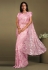 Crepe Saree with blouse in Pink colour 23017