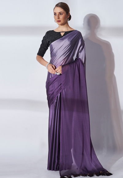 Silk Saree with blouse in Purple colour 5223