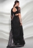 Soft net Saree with blouse in Black colour 5227