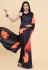 Satin silk Saree with blouse in Black colour 208