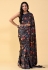 Satin silk Saree with blouse in Black colour 206