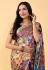 Satin silk Saree with blouse in Multicolor colour 204