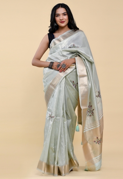 Cotton Saree with blouse in Grey colour 504