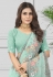 Net Saree with blouse in Sea green colour 6898