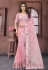 Net Saree with blouse in Pink colour 6892