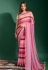 Chiffon Saree with blouse in Pink colour 2014