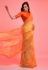 Chiffon Saree with blouse in Orange colour 6021