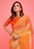 Chiffon Saree with blouse in Orange colour 6021