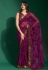 Chiffon Saree with blouse in Purple colour 221