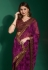 Chiffon Saree with blouse in Purple colour 221
