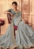 Chinon Saree with blouse in Grey colour 8001