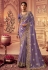 Chinon Saree with blouse in Lavender colour 8002