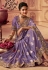Chinon Saree with blouse in Lavender colour 8002
