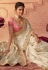 Chinon Saree with blouse in Cream colour 8004
