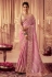 Chinon Saree with blouse in Pink colour 8006